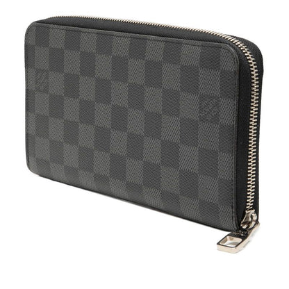 Louis Vuitton Damier Graphite Zippy Organizer Zip Around Wallet Black Leather — view 2