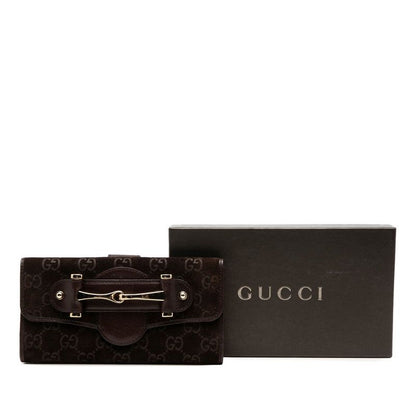 Gucci Horsebit Wallet Brown Suede Leather — view 8
