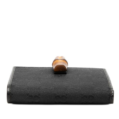 Gucci GG Canvas Bamboo Bifold Wallet Black — view 3
