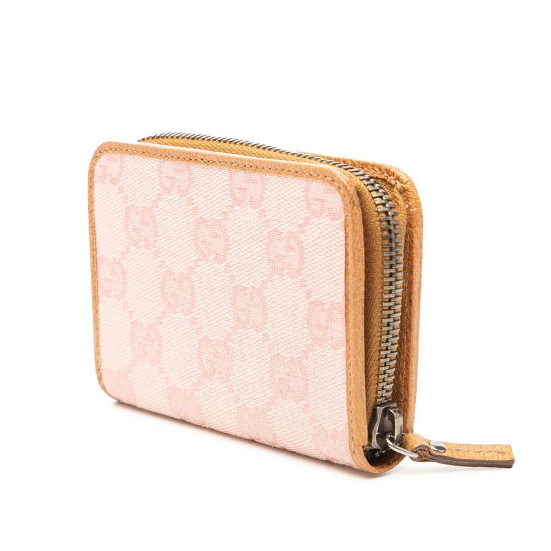 Gucci GG Canvas Coin Case Card Pink Brown — view 2
