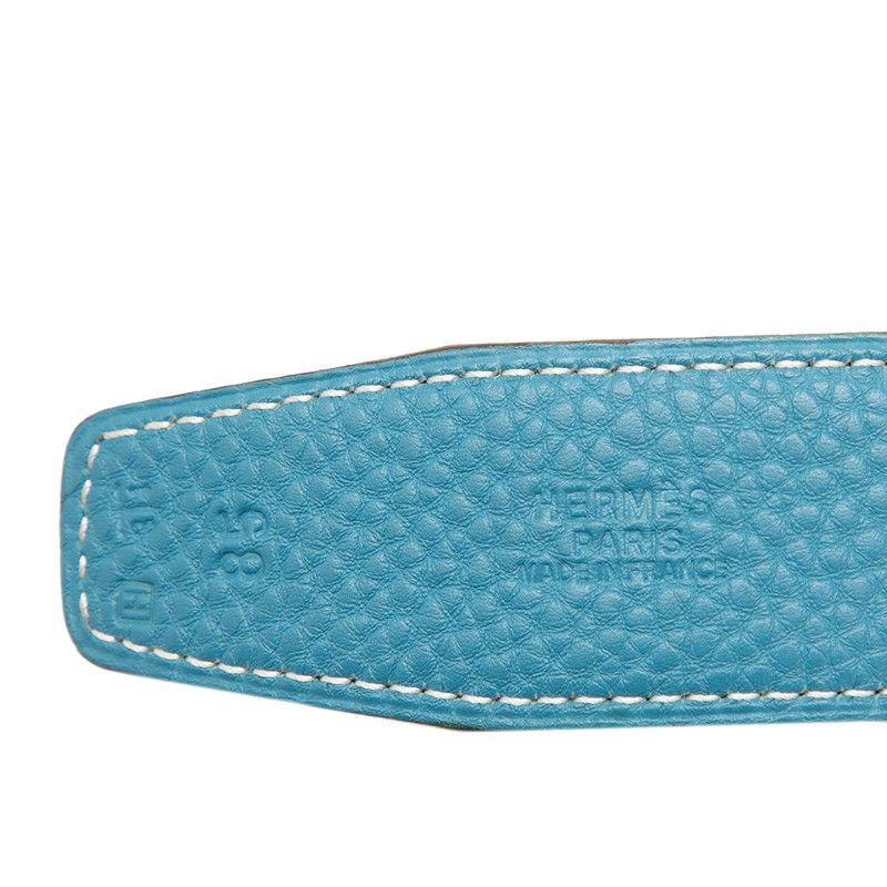 Hermes Constance Belt Reversible 85 Black Blue Jean Box Calf Taurillon Clemence — view 5