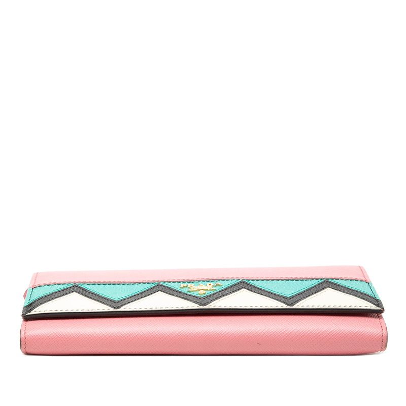 Prada Wallet Pink Multi Color Saffiano Leather — view 3