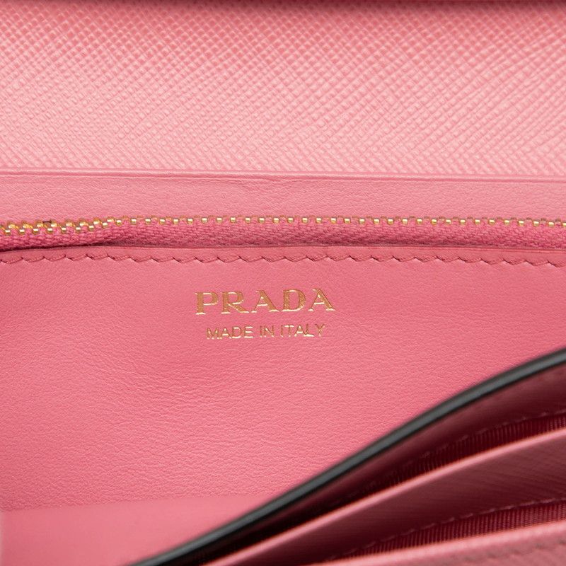 Prada Wallet Pink Multi Color Saffiano Leather — view 6