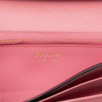 Prada Wallet Pink Multi Color Saffiano Leather — view 6