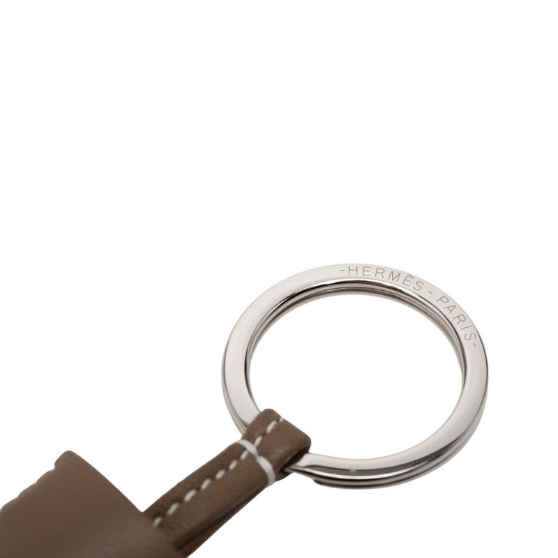 Hermes Carmen Bag Charm Key Holder Etoupe Gray Ju Agno Milo — view 3