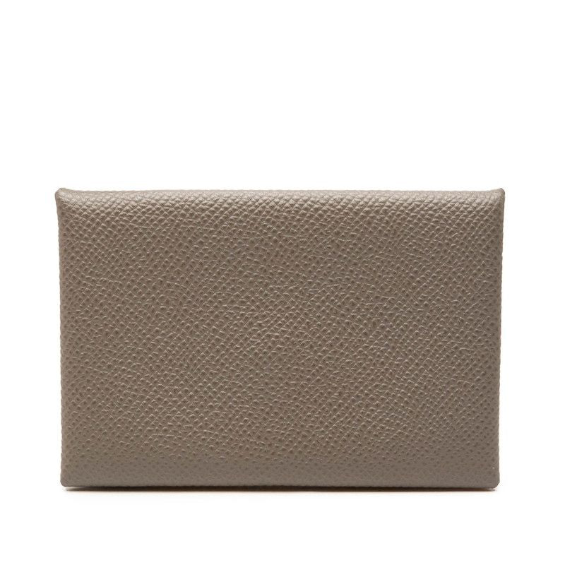 Hermes Calvi Verso Card Case Etain Gray Vert Cricket Veau Epsom