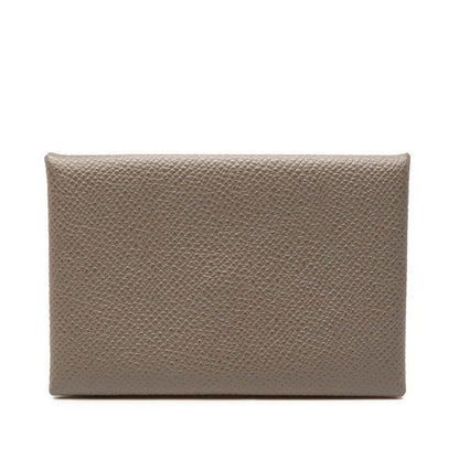 Hermes Calvi Verso Card Case Etain Gray Vert Cricket Veau Epsom
