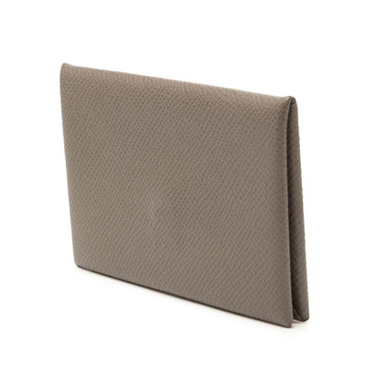 Hermes Calvi Verso Card Case Etain Gray Vert Cricket Veau Epsom — view 2