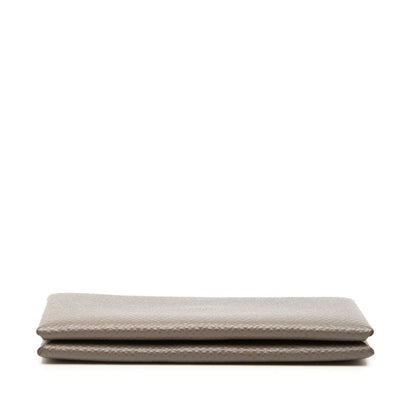 Hermes Calvi Verso Card Case Etain Gray Vert Cricket Veau Epsom — view 3