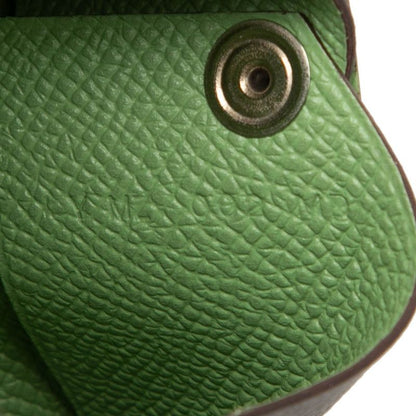 Hermes Calvi Verso Card Case Etain Gray Vert Cricket Veau Epsom — view 6