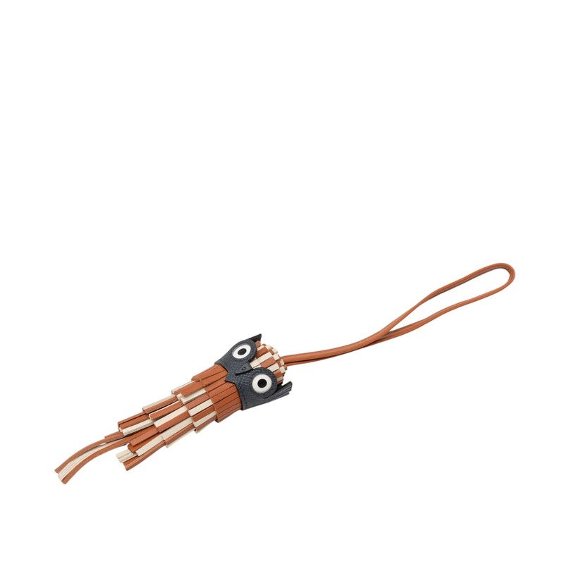 Hermes Chouette Owl Bag Charm Key Holder Gold Grimisty Nata Agneau Milo Swift