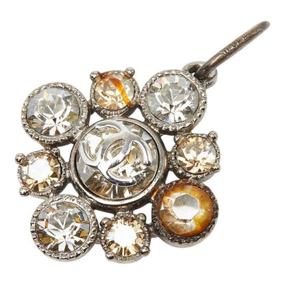 Chanel CC Logo Pendant 09 Rhinestone Silver Metal