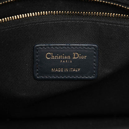 Dior Oblique Book Tote Small 2-Way Shoulder Bag Navy Beige Canvas Leather — view 5