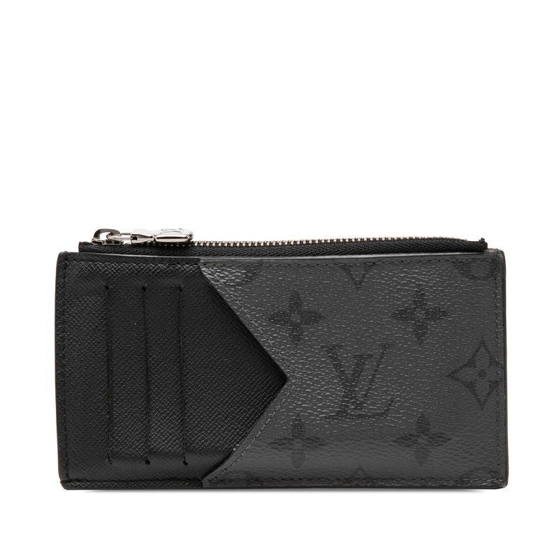 Louis Vuitton Monogram Eclipse Reverse Coin Case Card Fragment Black Gray