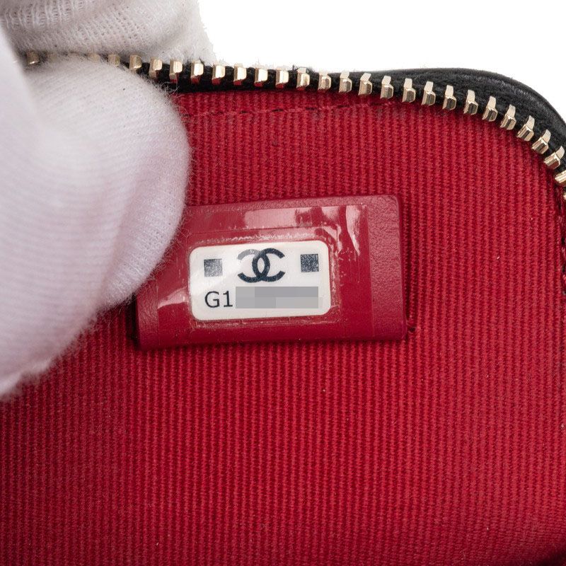 Chanel 19 CC Logo Quilted Zip Coin Purse Card Case Black Lambskin — view 6