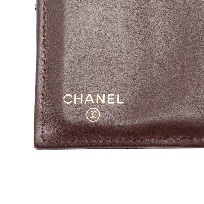 Chanel CC Logo Quilted Trifold Wallet Black Caviar Leather — view 5