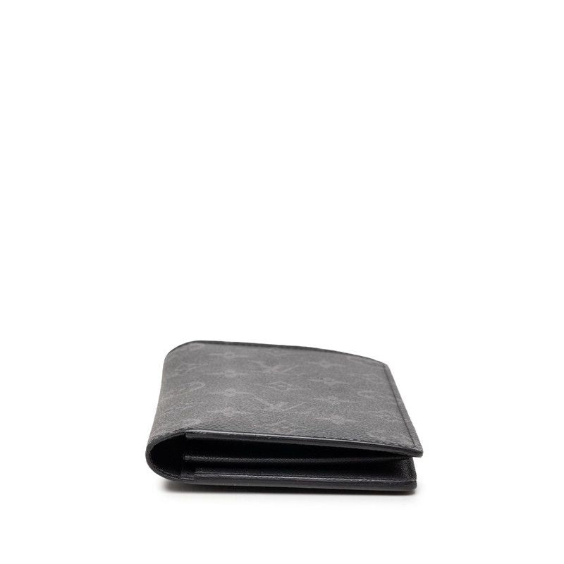 Louis Vuitton Monogram Eclipse Portefeuille Brazza Wallet Black Gray Leather — view 3
