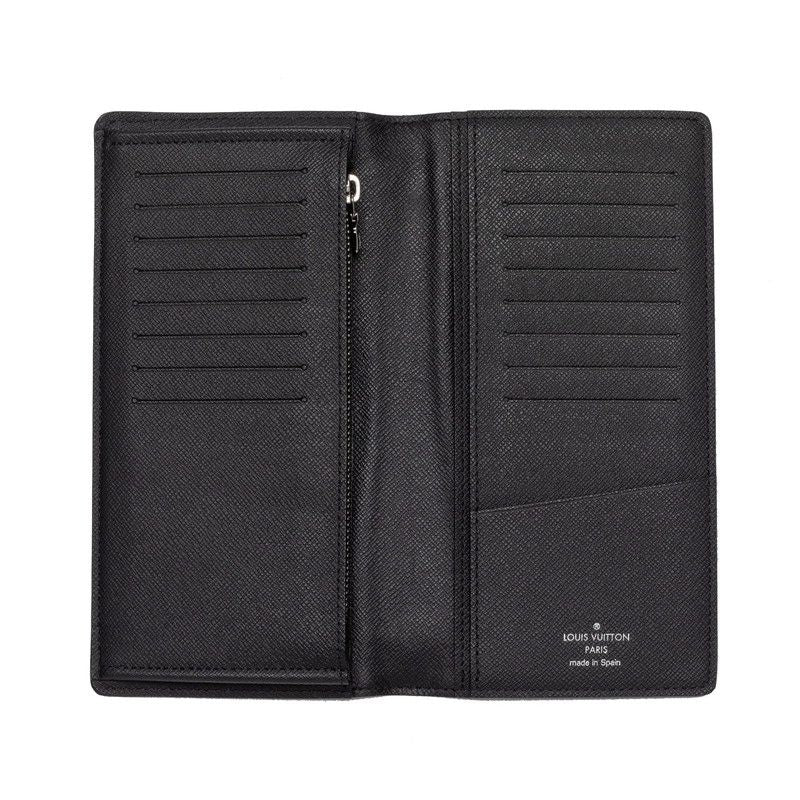 Louis Vuitton Monogram Eclipse Portefeuille Brazza Wallet Black Gray Leather — view 5