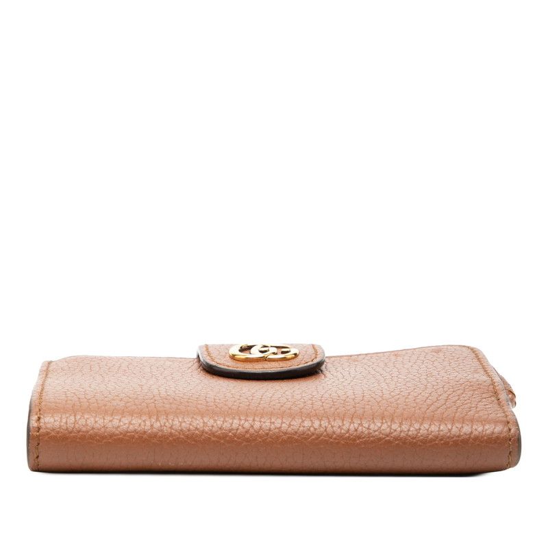 Gucci GG Marmont Bamboo Bifold Wallet Compact Brown Leather — view 3