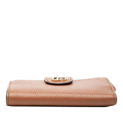 Gucci GG Marmont Bamboo Bifold Wallet Compact Brown Leather — view 3