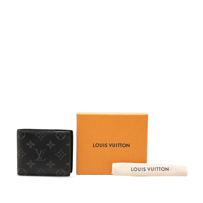 Louis Vuitton Monogram Eclipse Portefeuille Marco NM Bifold Wallet Black — view 7