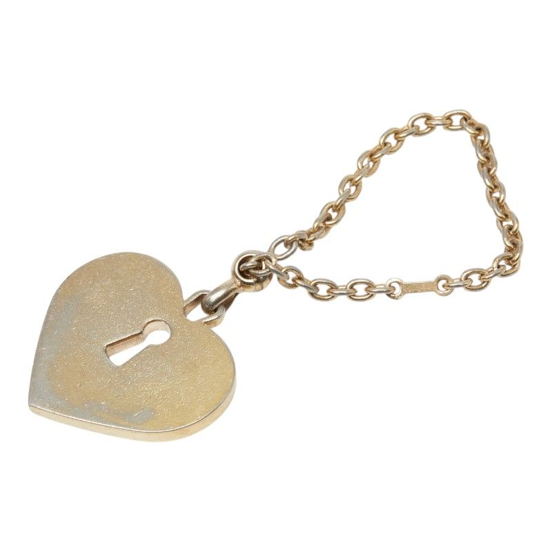 Chanel CC Logo Heart Motif Bag Charm Key Holder Gold Rhinestone Plated — view 2