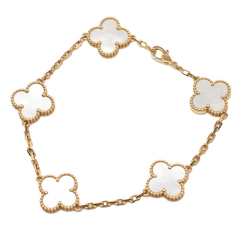 Van Cleef & Arpels Vintage Alhambra Bracelet 18k Yellow Gold Mother of Pearl