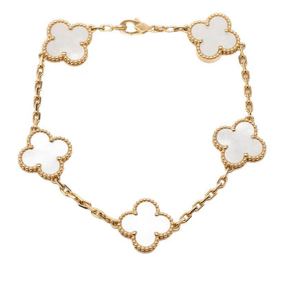 Van Cleef & Arpels Vintage Alhambra Bracelet 18k Yellow Gold Mother of Pearl — view 2
