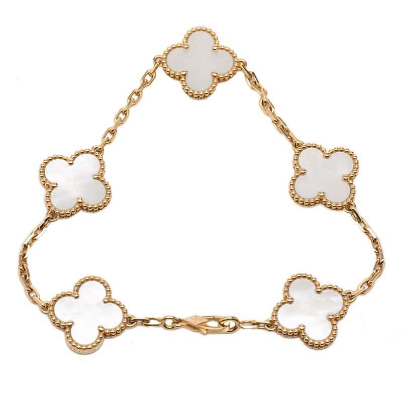 Van Cleef & Arpels Vintage Alhambra Bracelet 18k Yellow Gold Mother of Pearl — view 3