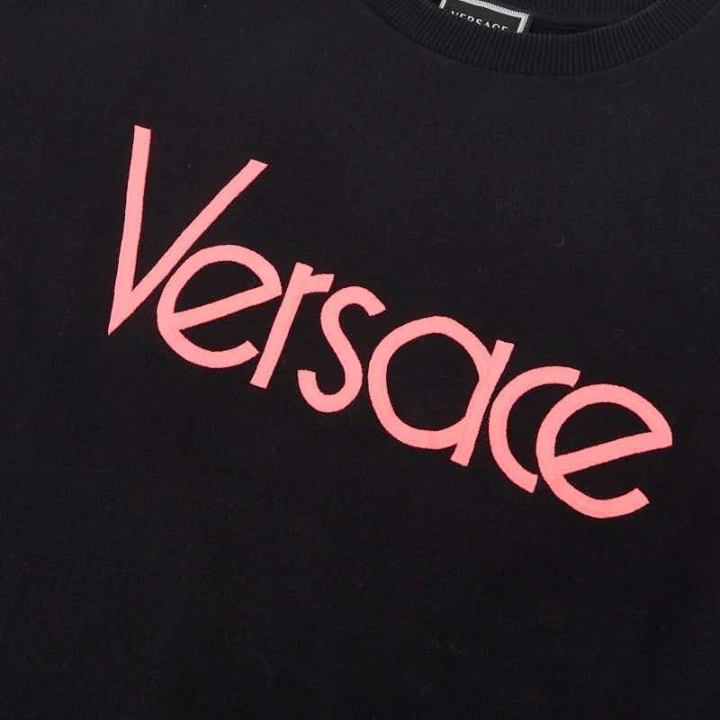 Versace Logo Oversize Sweatshirt 164 cm Black Pink Cotton — view 3