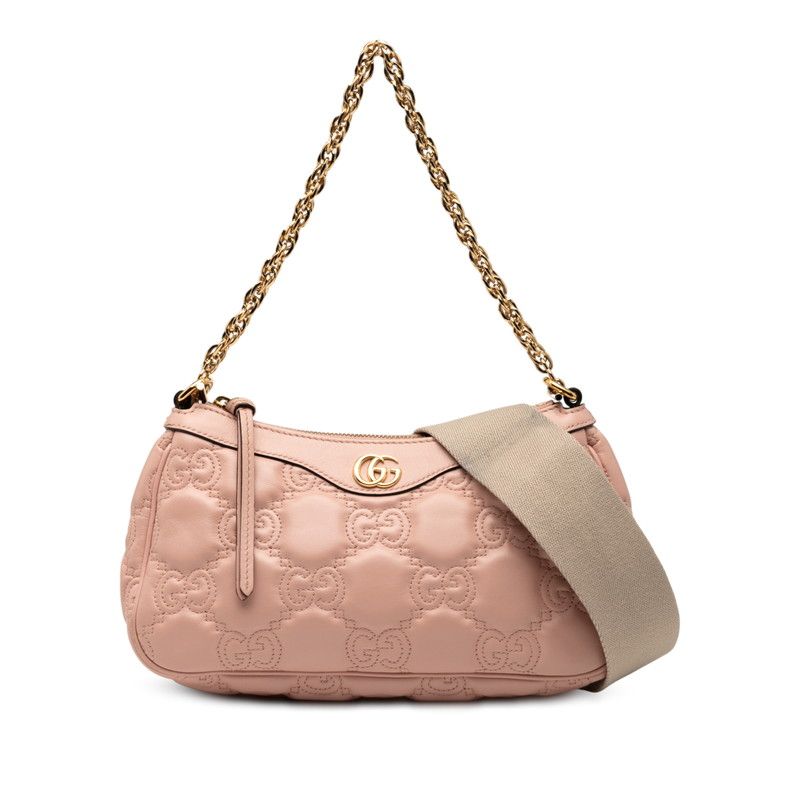 Gucci GG Matelasse Chain 2-Way Shoulder Bag Pink Leather
