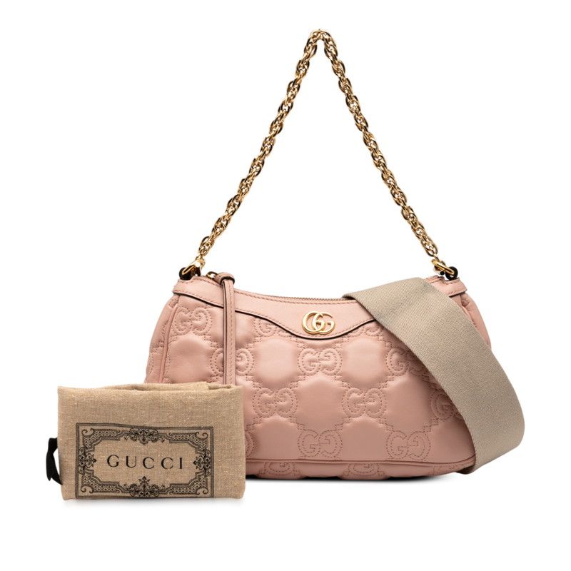 Gucci GG Matelasse Chain 2-Way Shoulder Bag Pink Leather — view 7