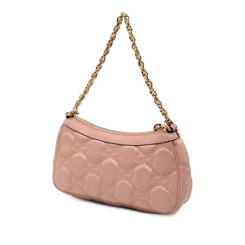 Gucci GG Matelasse Chain 2-Way Shoulder Bag Pink Leather — view 2