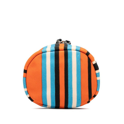 Prada Stripe Crossbody Shoulder Bag Orange Multi Canvas Leather — view 3
