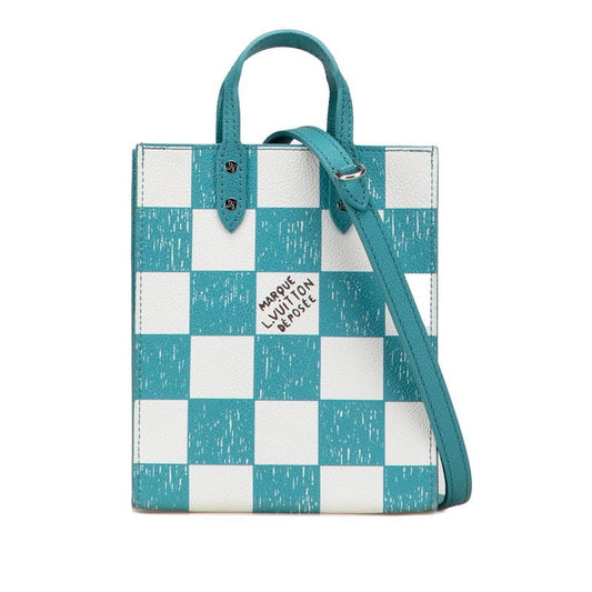 Louis Vuitton Damier Checkerboard Sac Plat XS 2-Way Shoulder Bag Turquoise