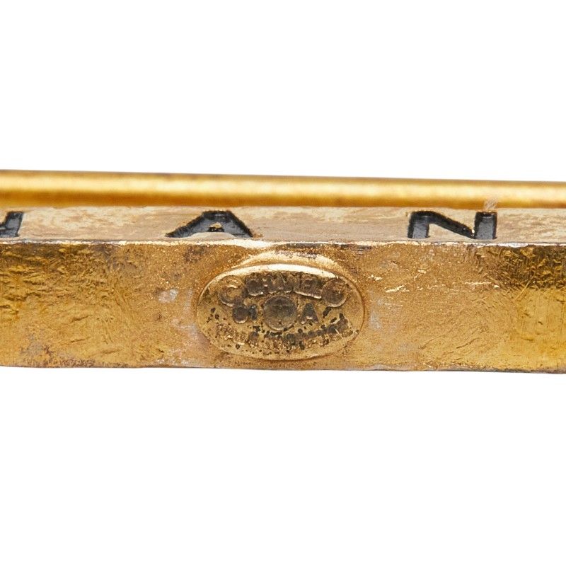 Chanel Safety Pin Logo Brooch 01 Gold Plated — view 3