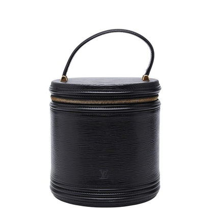 Louis Vuitton Epi Cannes Handbag Vanity Bag Noir Black Leather