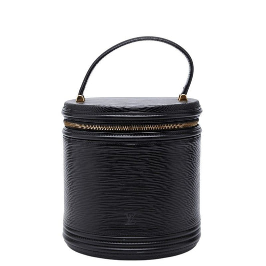 Louis Vuitton Epi Cannes Handbag Vanity Bag Noir Black Leather