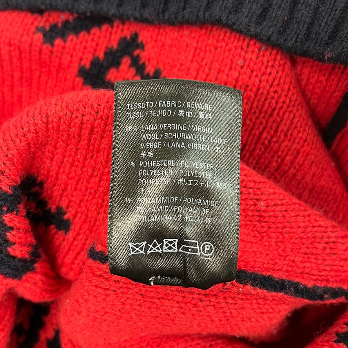 Balenciaga Long Sleeve Sweater XS Dark Navy Orange Crew — view 4