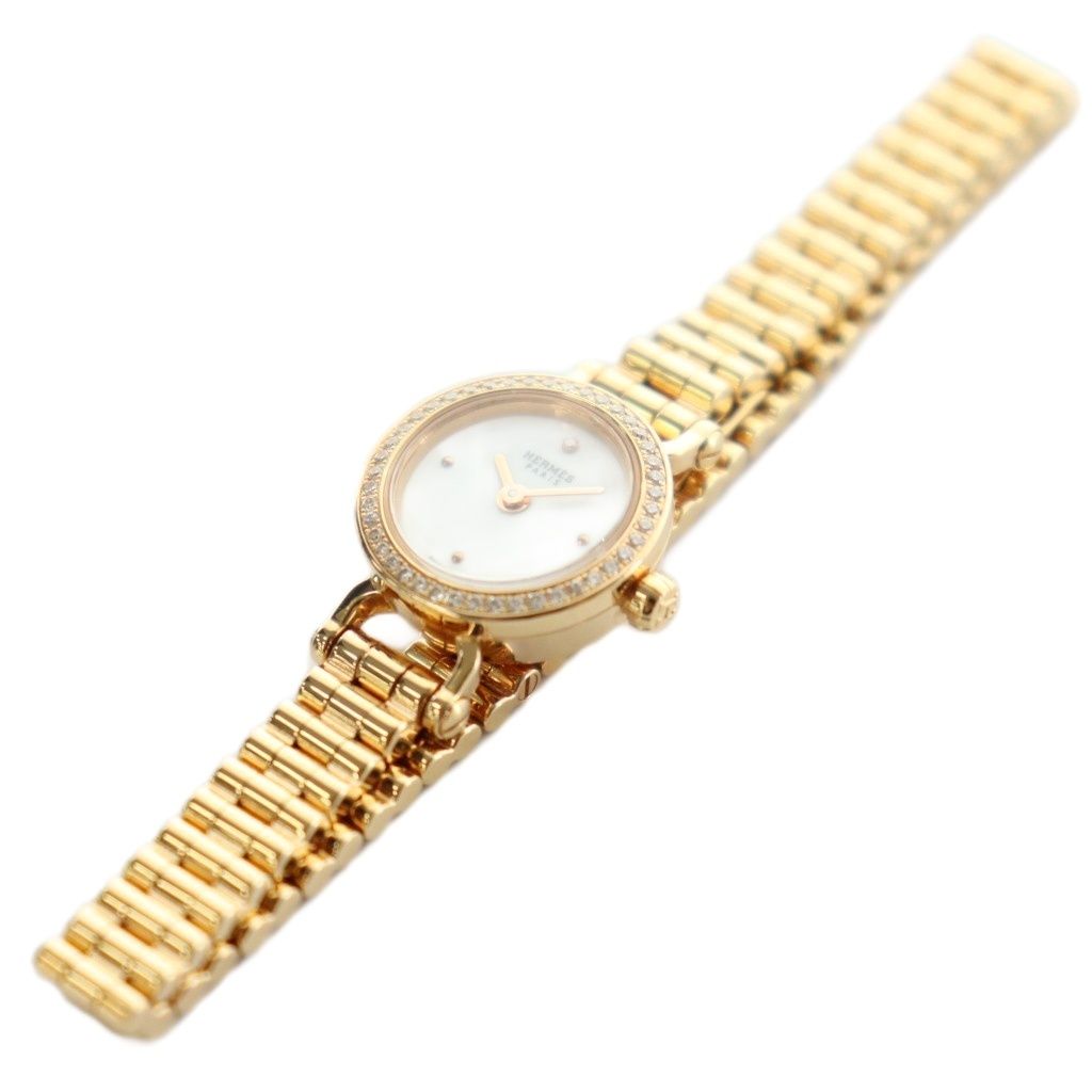 Hermes Watch Faubourg White Dial 18k Diamond Quartz Gold Color AQ — view 2