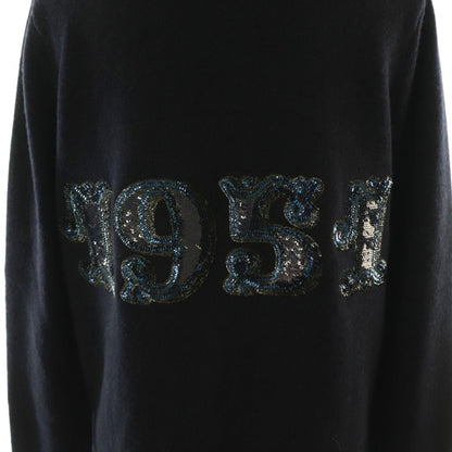 Max Mara Villar Wool Cashmere Spangko Luca Digan Knit Long Sleeve Long XS Navy — view 6