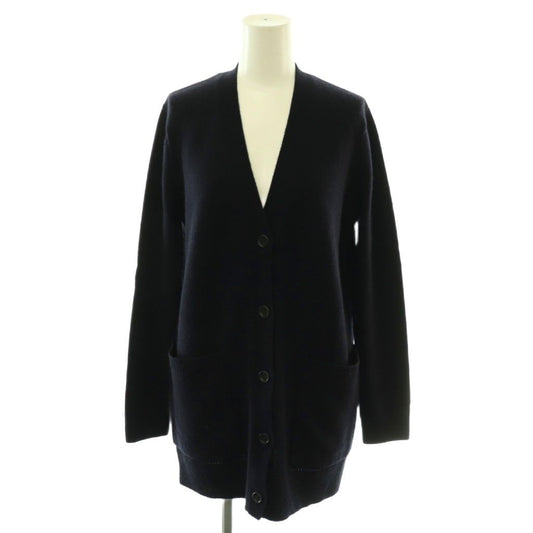 Max Mara Villar Wool Cashmere Spangko Luca Digan Knit Long Sleeve Long XS Navy