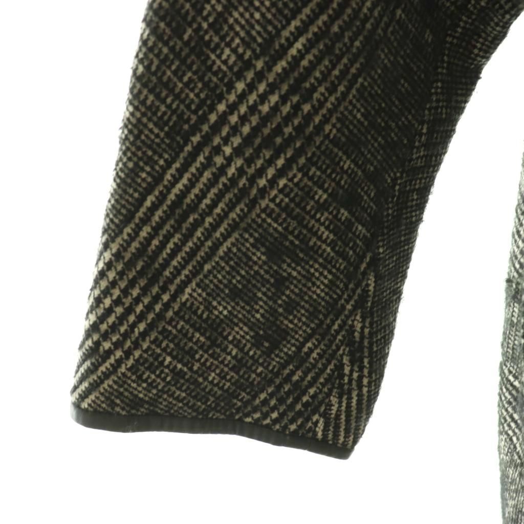 Max Mara Weekend Fur Color Glen Check Coat 36 Black SY — view 6