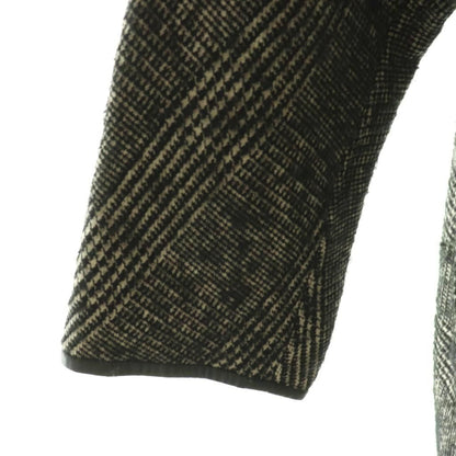 Max Mara Weekend Fur Color Glen Check Coat 36 Black SY — view 6