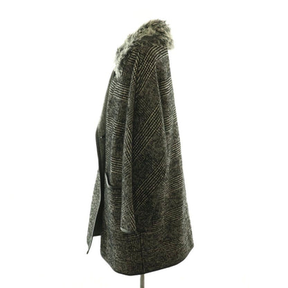 Max Mara Weekend Fur Color Glen Check Coat 36 Black SY — view 3