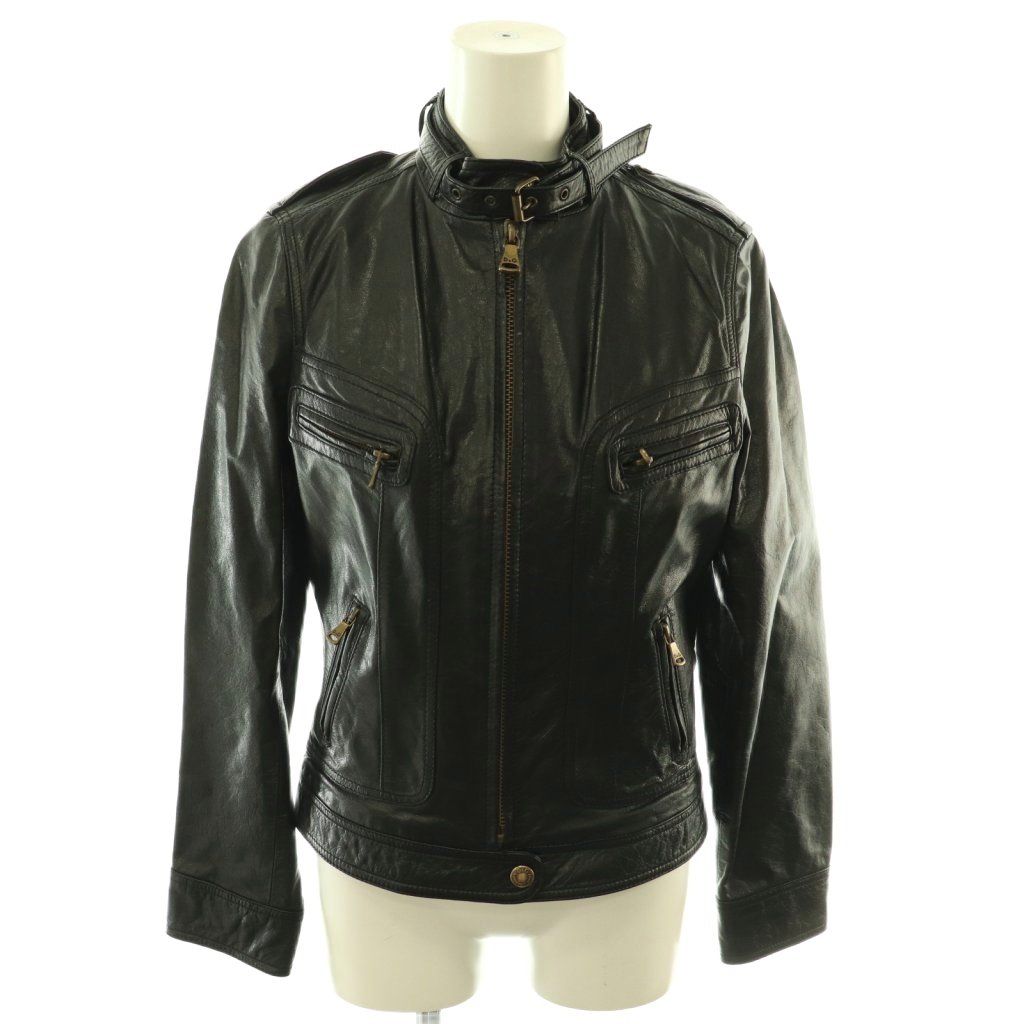Dolce & Gabbana D&G Goat Leather Single Rider's Jacket 40 Black SY