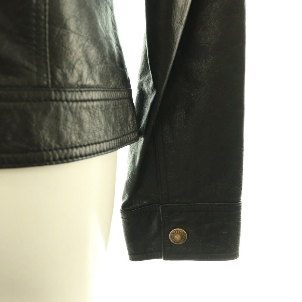 Dolce & Gabbana D&G Goat Leather Single Rider's Jacket 40 Black SY — view 6