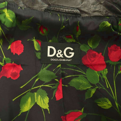 Dolce & Gabbana D&G Goat Leather Single Rider's Jacket 40 Black SY — view 7