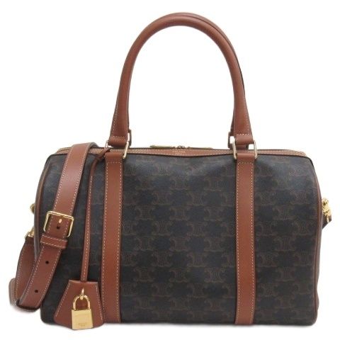 Celine Trio Large Boston Bag Shoulder Brown