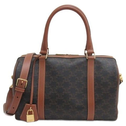 Celine Trio Large Boston Bag Shoulder Brown